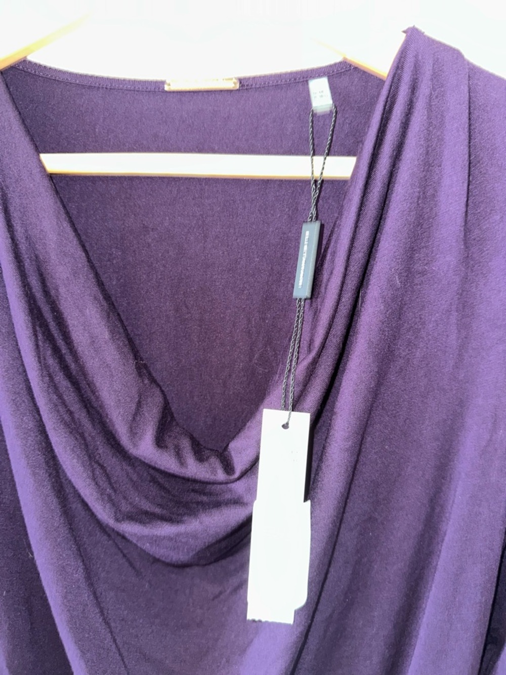 Elie TAHARI Ultra Purple Cowl Neck Long Sleeve Top size extra small - Picture 2 of 6